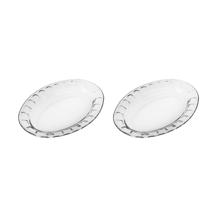 دیس بلور کاوه طرح مروارید مدل PL0120GCL بسته 2 عددی Kavehglass Morvarid PL0120GCL Platter Pack Of 2